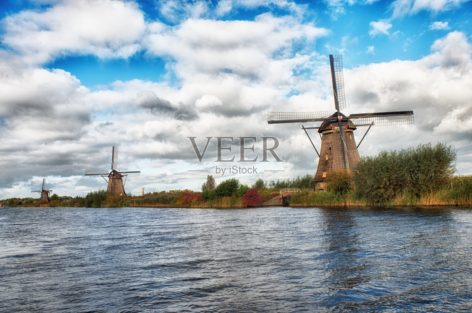 传统的荷兰风车照片摄影图片