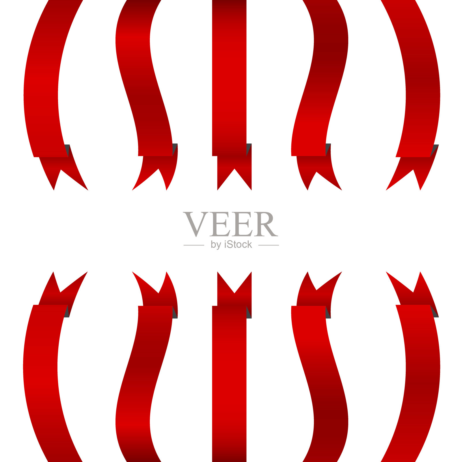 红丝带垂直横幅套装照片摄影图片