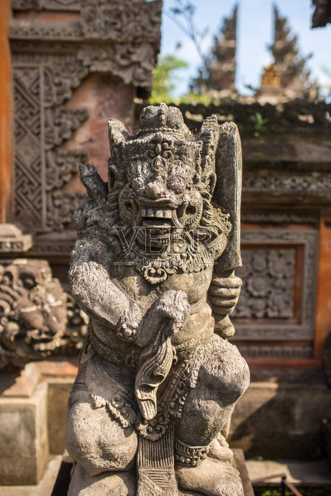 巴厘岛的传统守护恶魔雕像照片摄影图片
