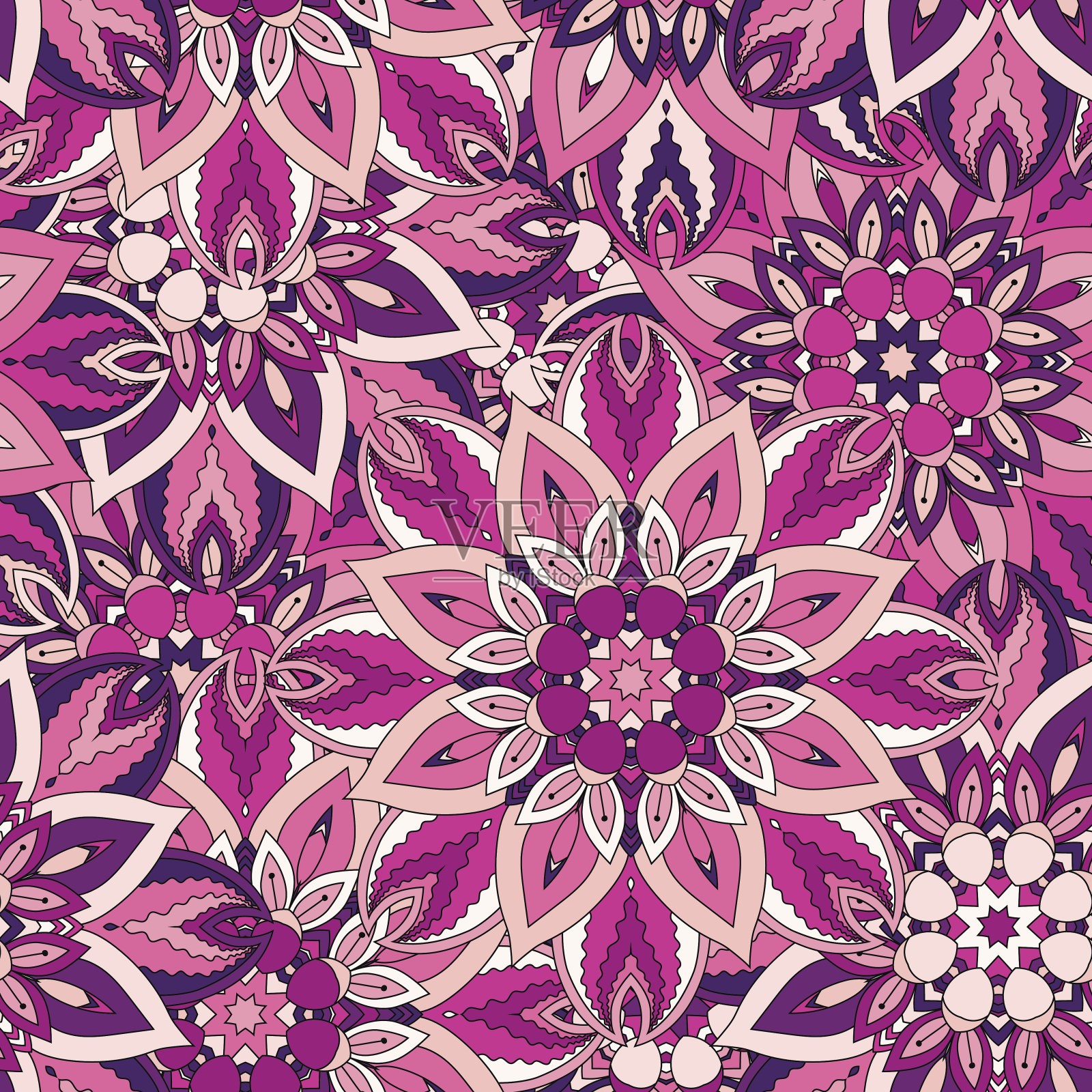 无缝模式。古典装饰元素。伊斯兰,阿拉伯,印度,奥斯曼帝国的主题。插画图片素材