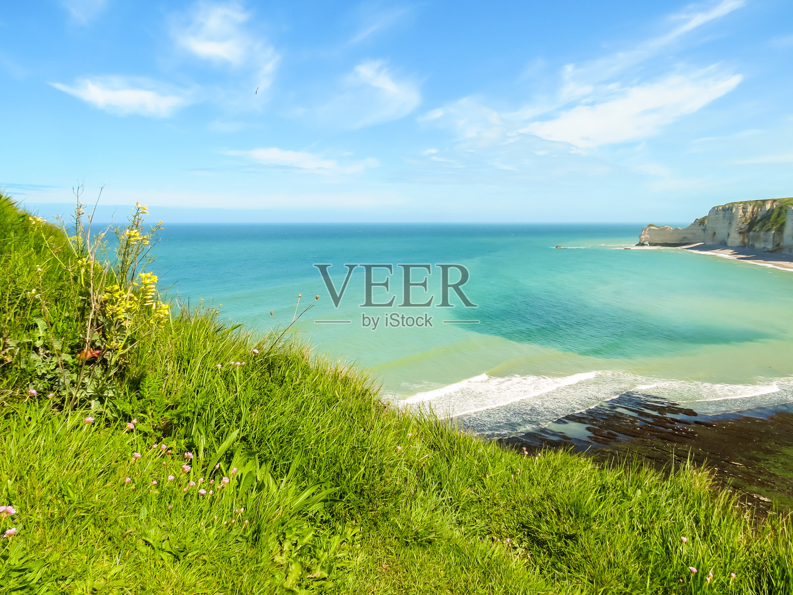 埃特尔塔悬崖,法国照片摄影图片