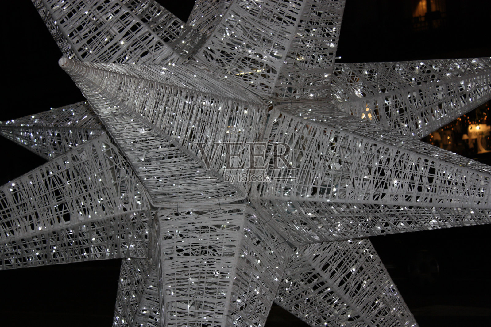 圣诞彩灯之夜照片摄影图片