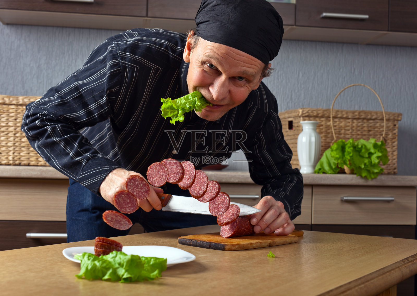 人片香肠照片摄影图片