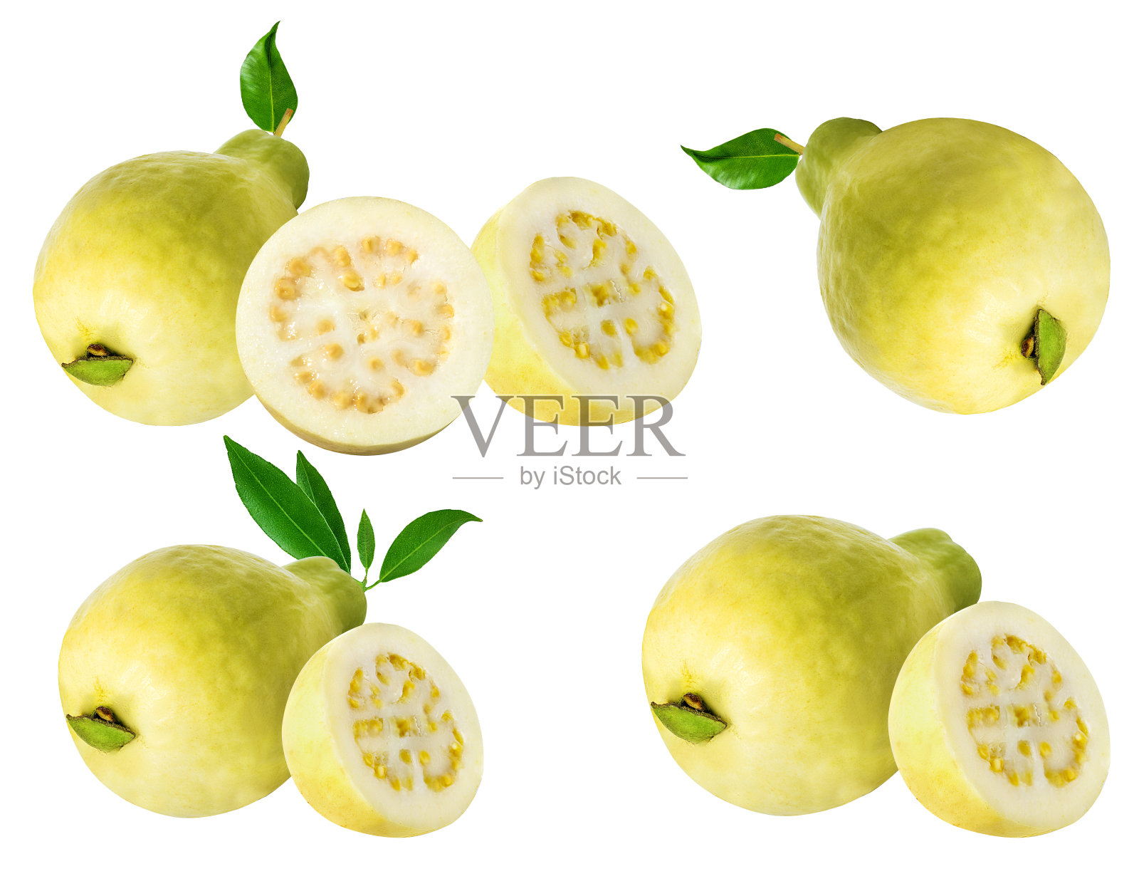 番石榴孤立在白色照片摄影图片