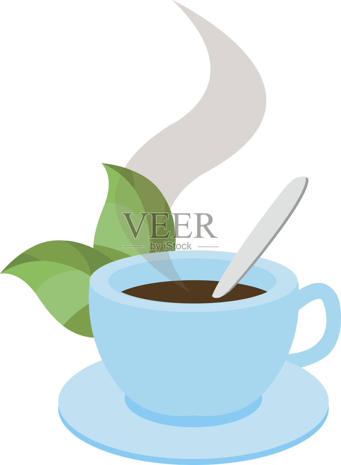 一杯茶或咖啡。饮料颜色插图。插画图片素材