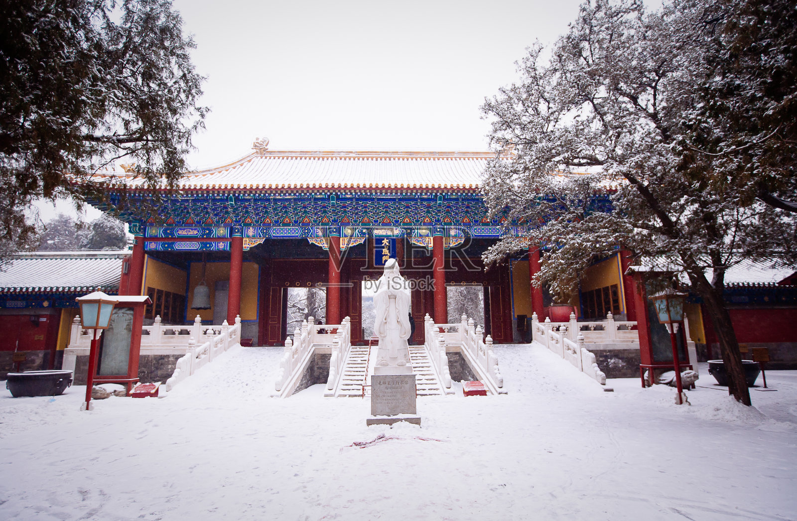 在北京的孔庙。冬天的时间。照片摄影图片