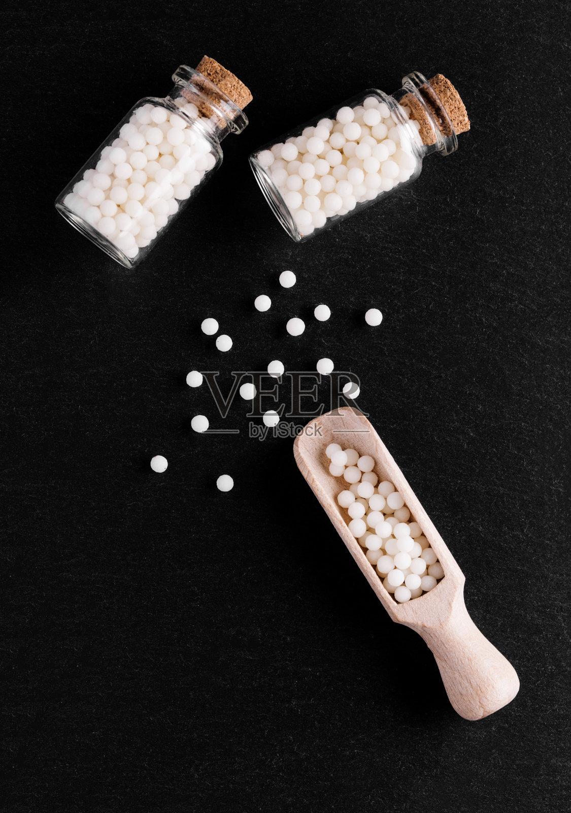 顺势疗法药物的特写图像组成的药丸照片摄影图片