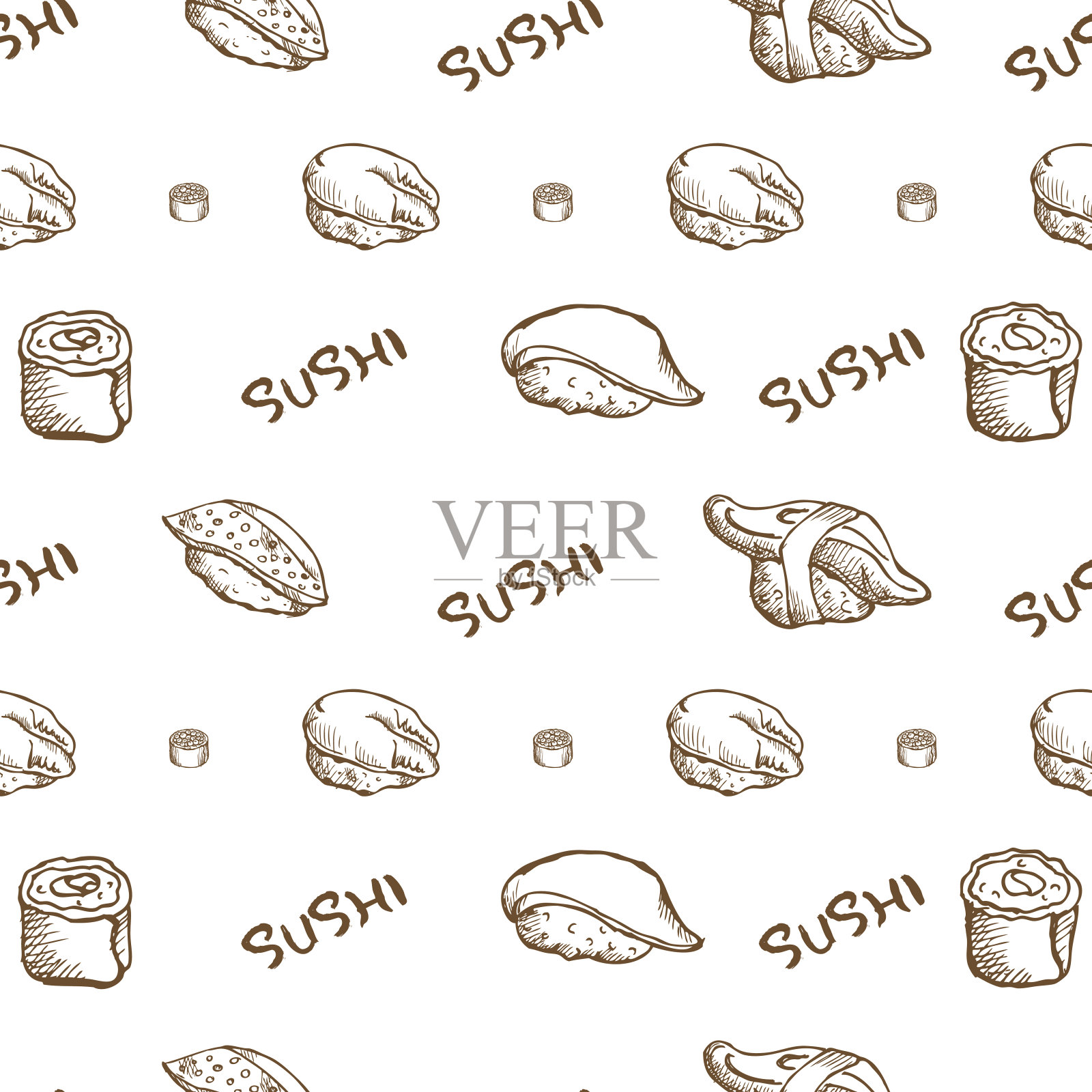 模式寿司壁纸插画图片素材