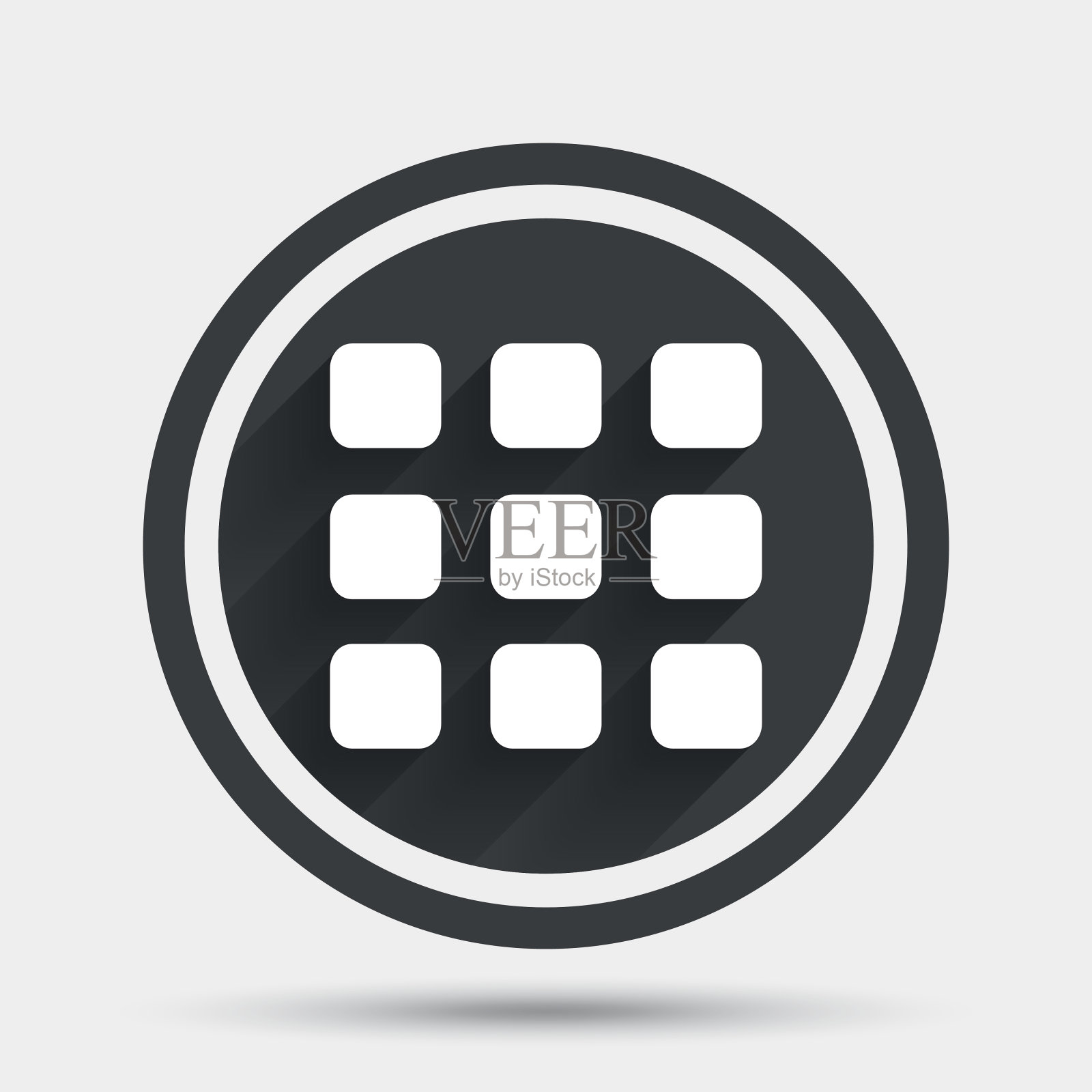 缩略图网格图标。画廊视图的象征。图标素材