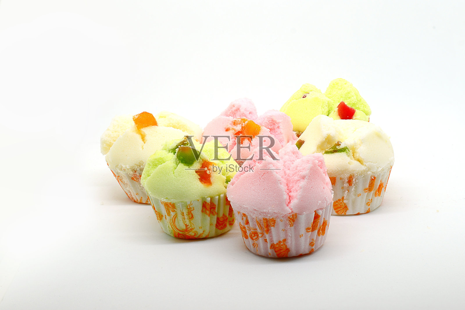 蒸杯饼,孤立上白照片摄影图片