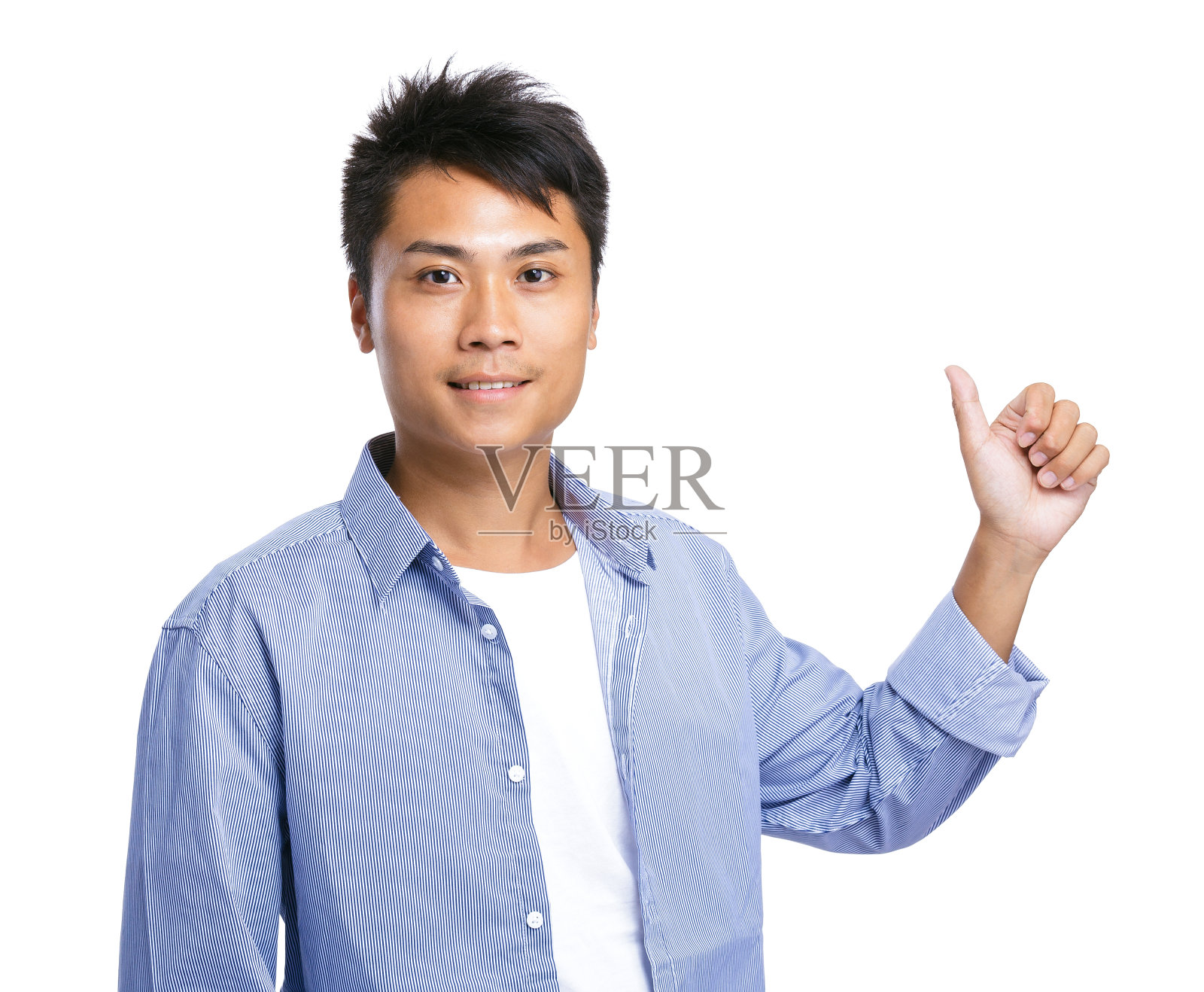 中国男人竖起大拇指照片摄影图片