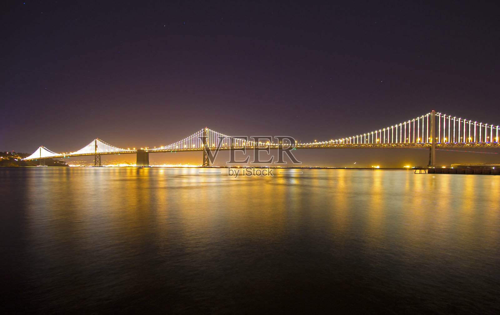 奥克兰海湾大桥之夜照片摄影图片