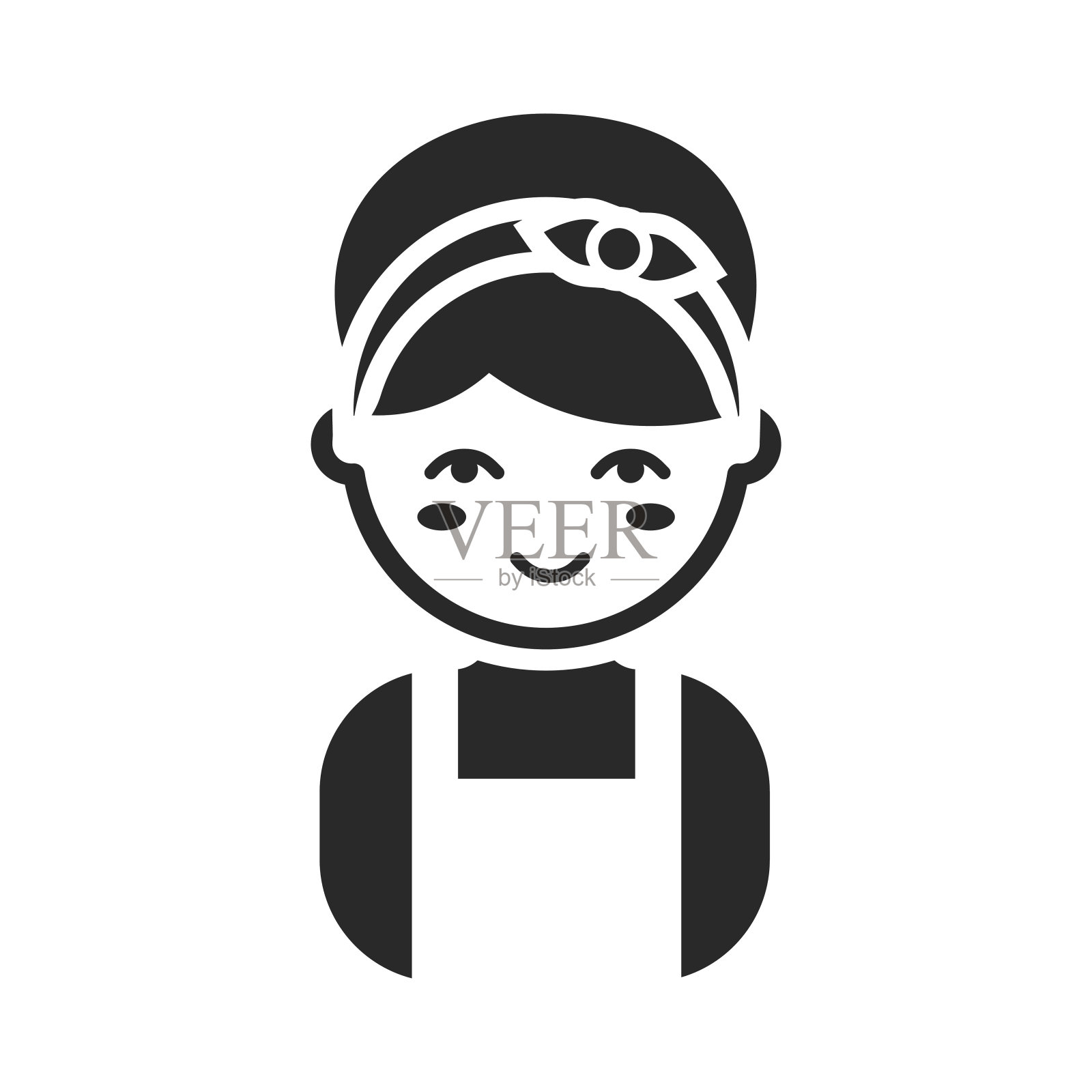 家庭主妇图标黑色简约风格。一个大图标插画图片素材