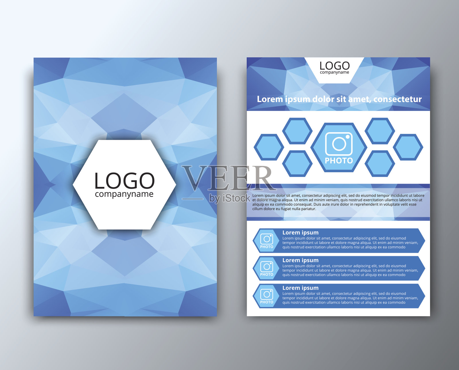 模板传单多边形的背景设计模板素材