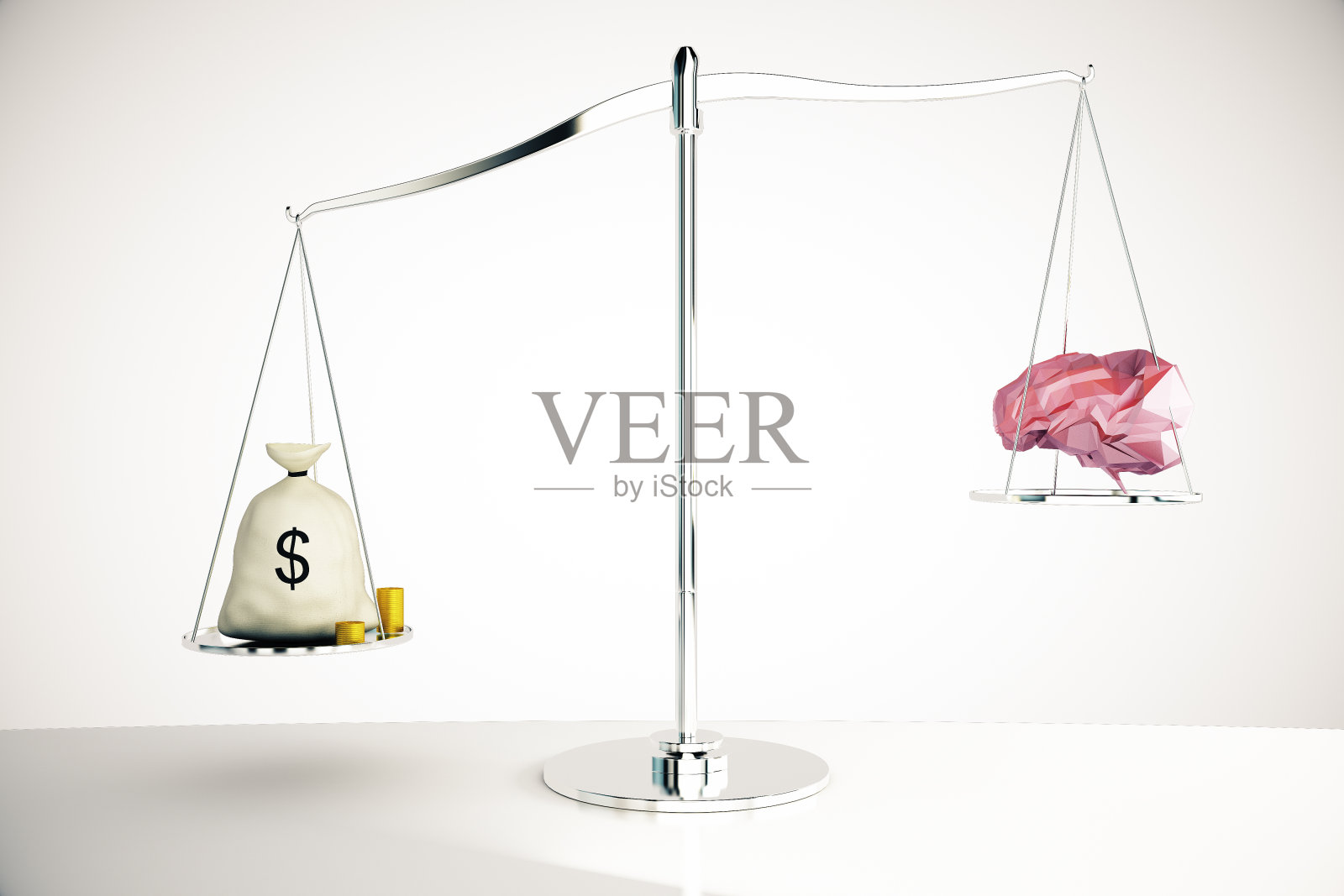 在光的背景下,金钱胜过大脑照片摄影图片