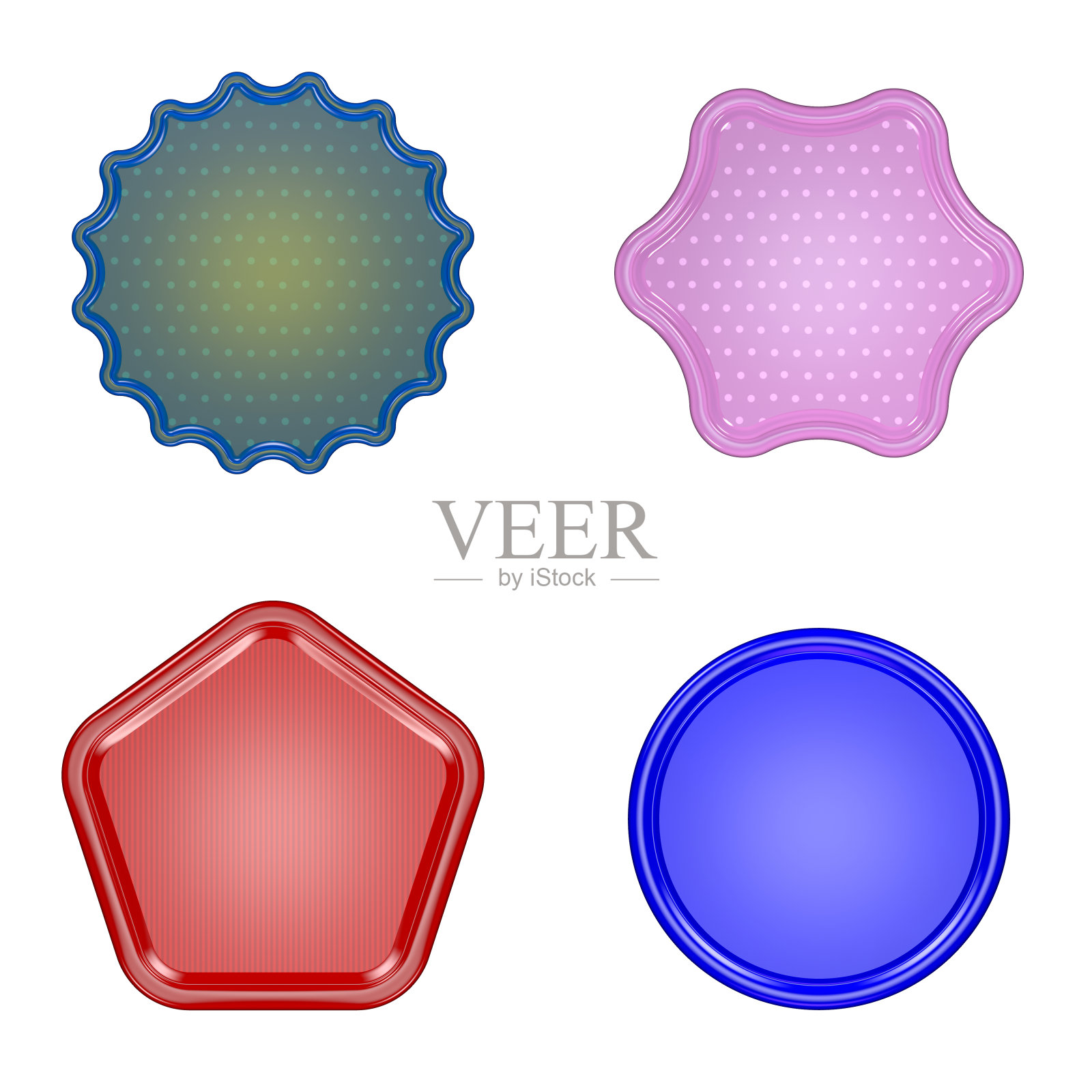 空白的徽章。孤立在白色背景上。照片摄影图片