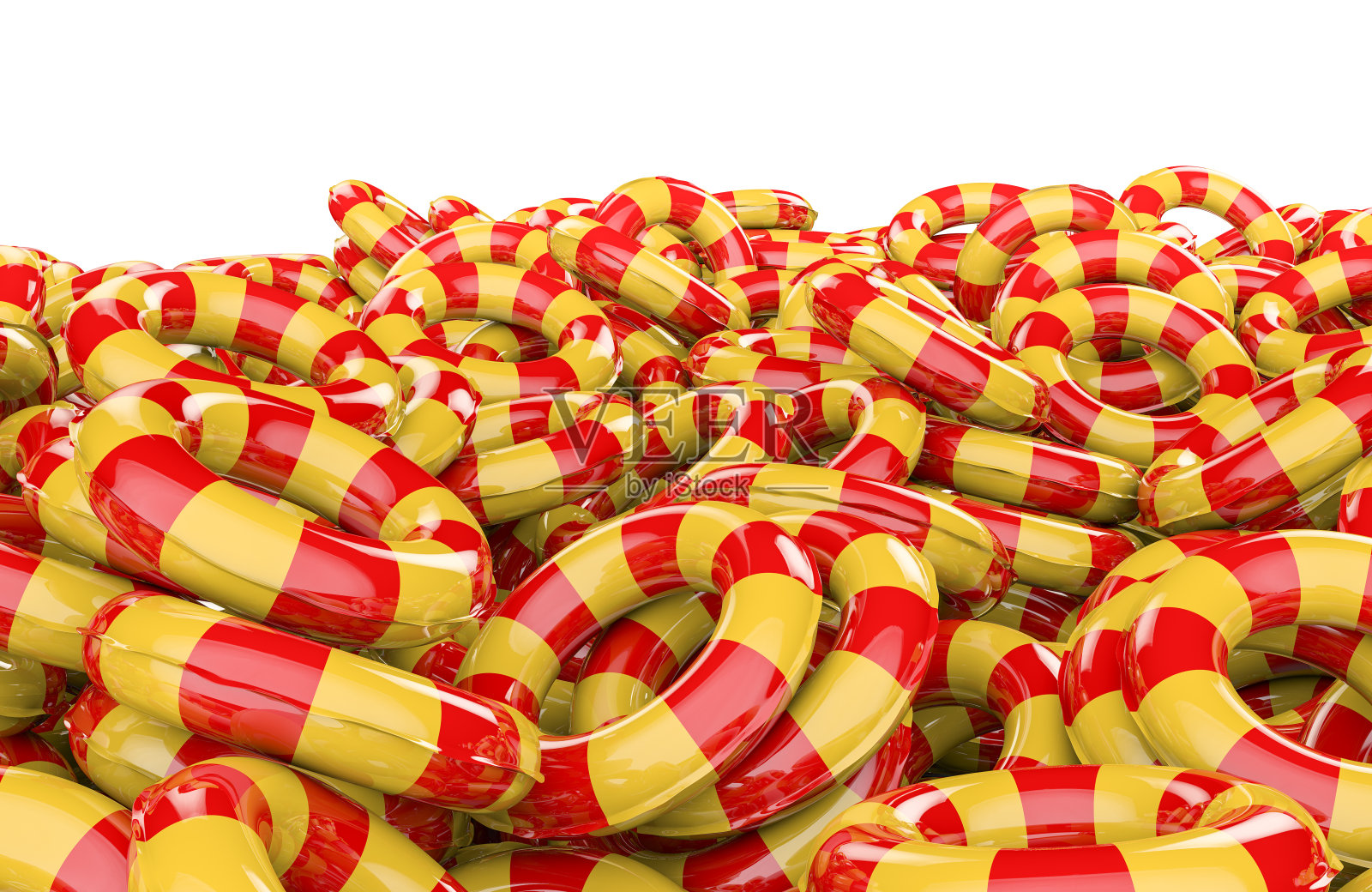 儿童充气环堆照片摄影图片