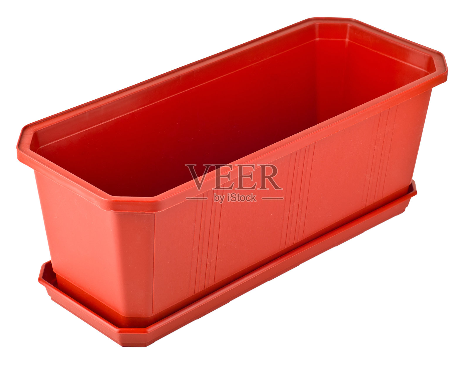 空棕色塑料花盆孤立照片摄影图片