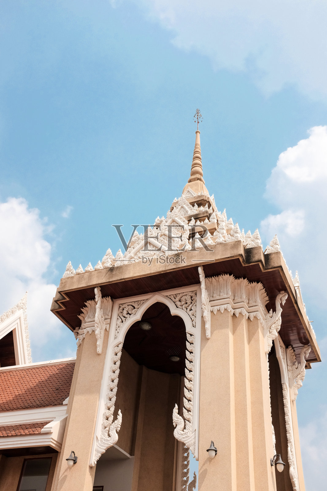 泰国的佛教火葬场。照片摄影图片