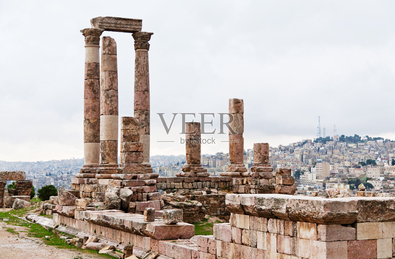 安曼古城堡中的海格力斯神庙照片摄影图片