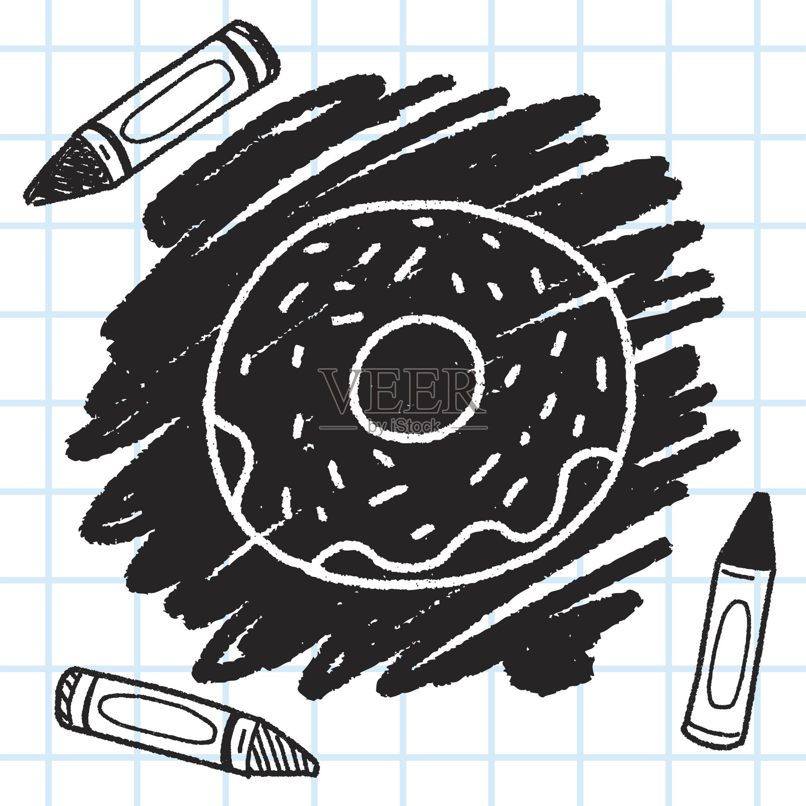 涂鸦甜甜圈插画图片素材