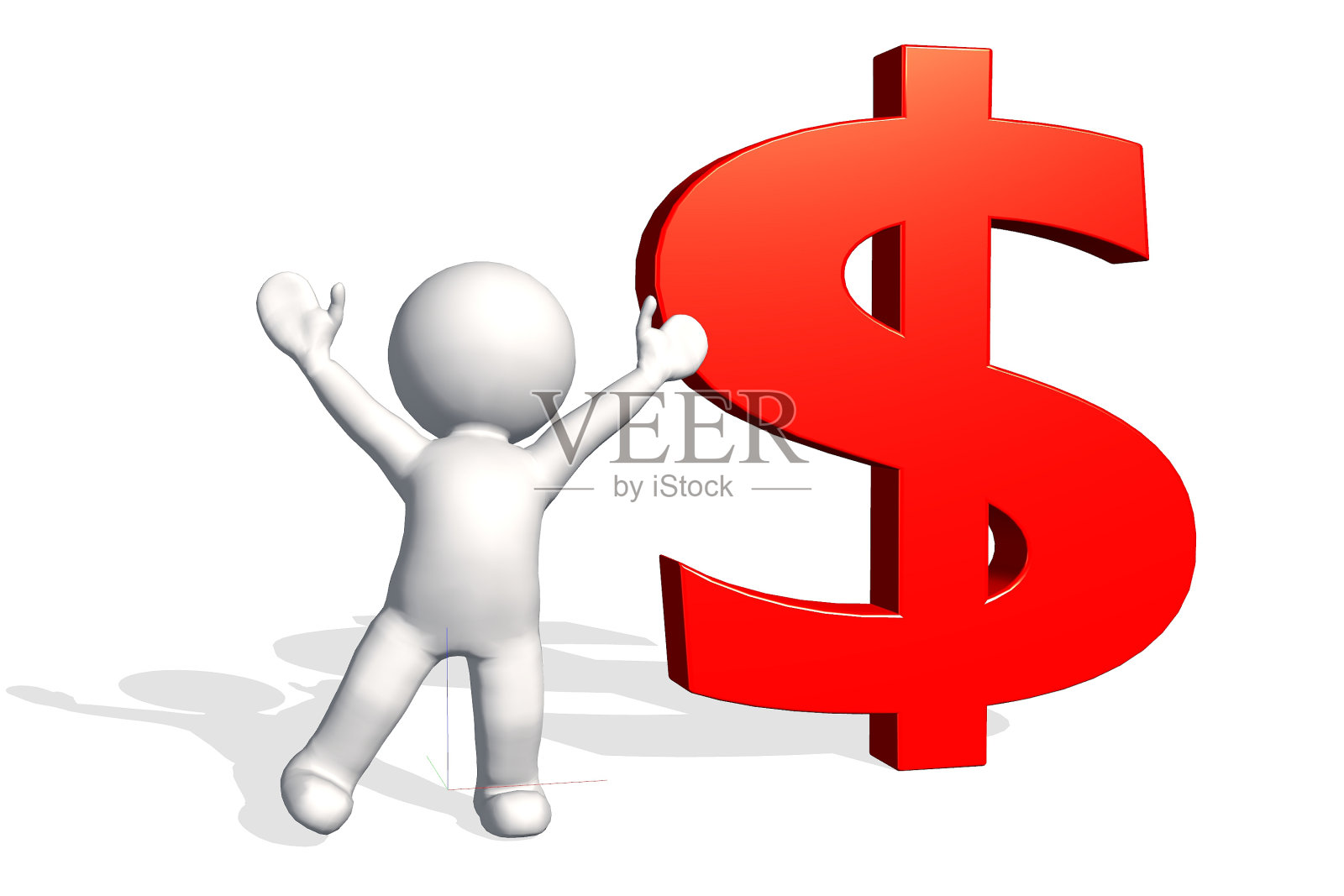 3d人与红色美元符号照片摄影图片