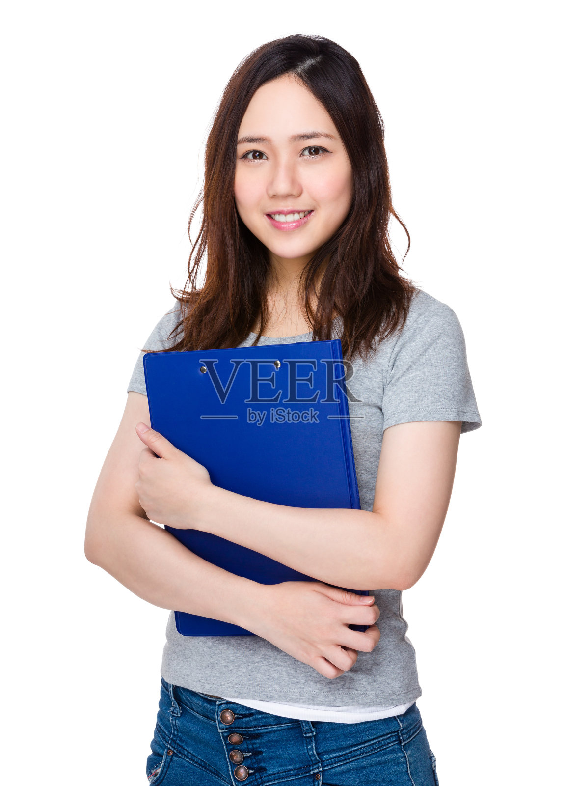 拿着写字板的女人照片摄影图片