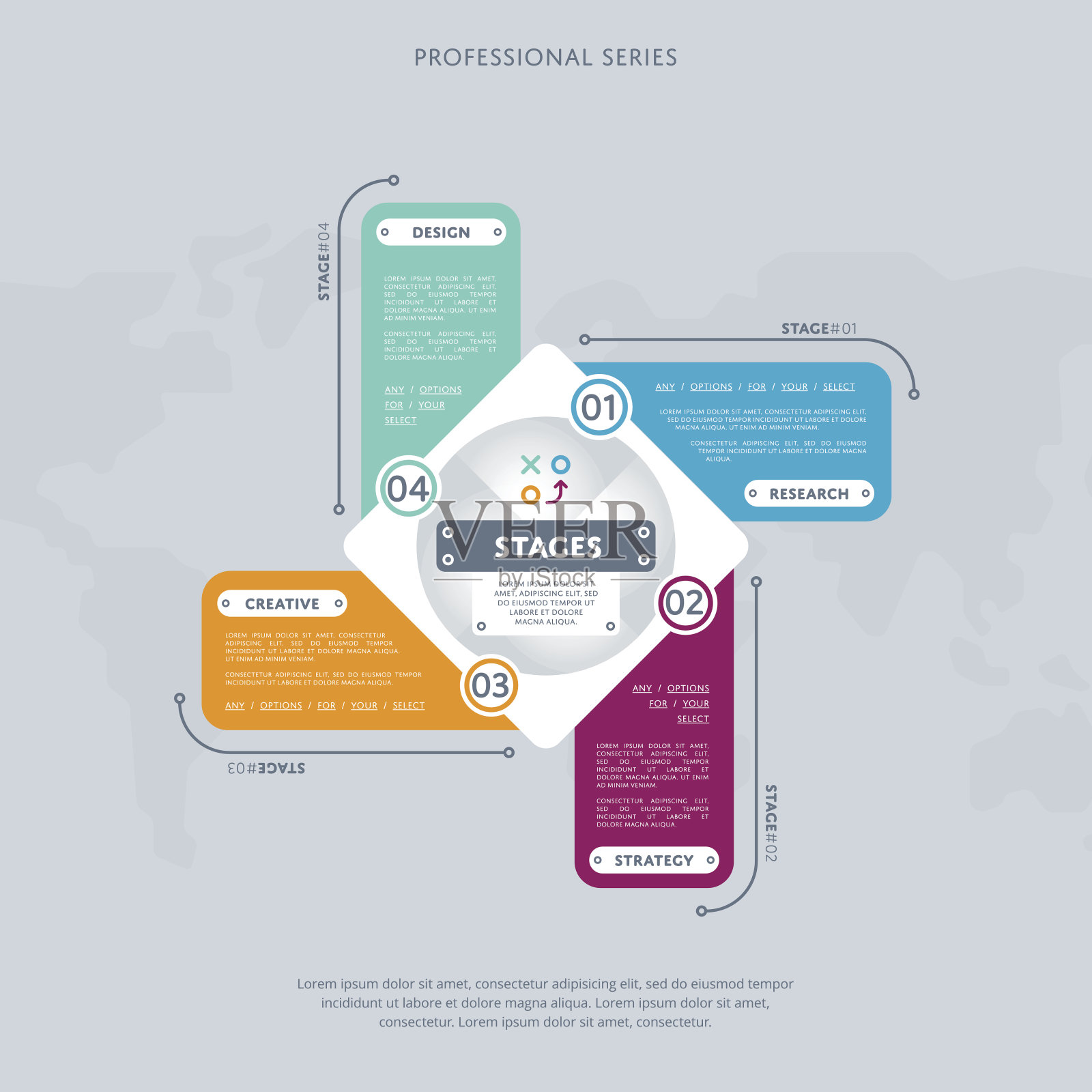 业务信息图的概念有四个阶段插画图片素材