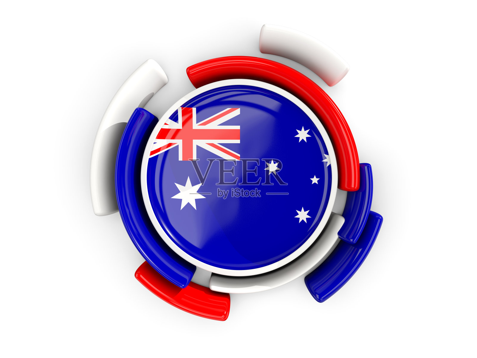 澳大利亚圆形旗,带有彩色图案照片摄影图片