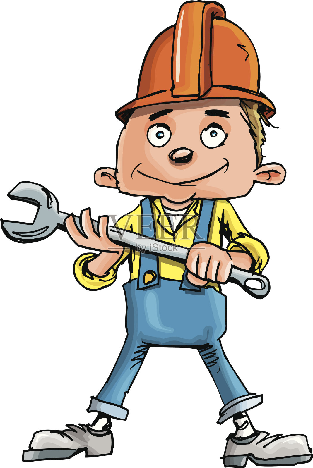 卡通水管工插画图片素材