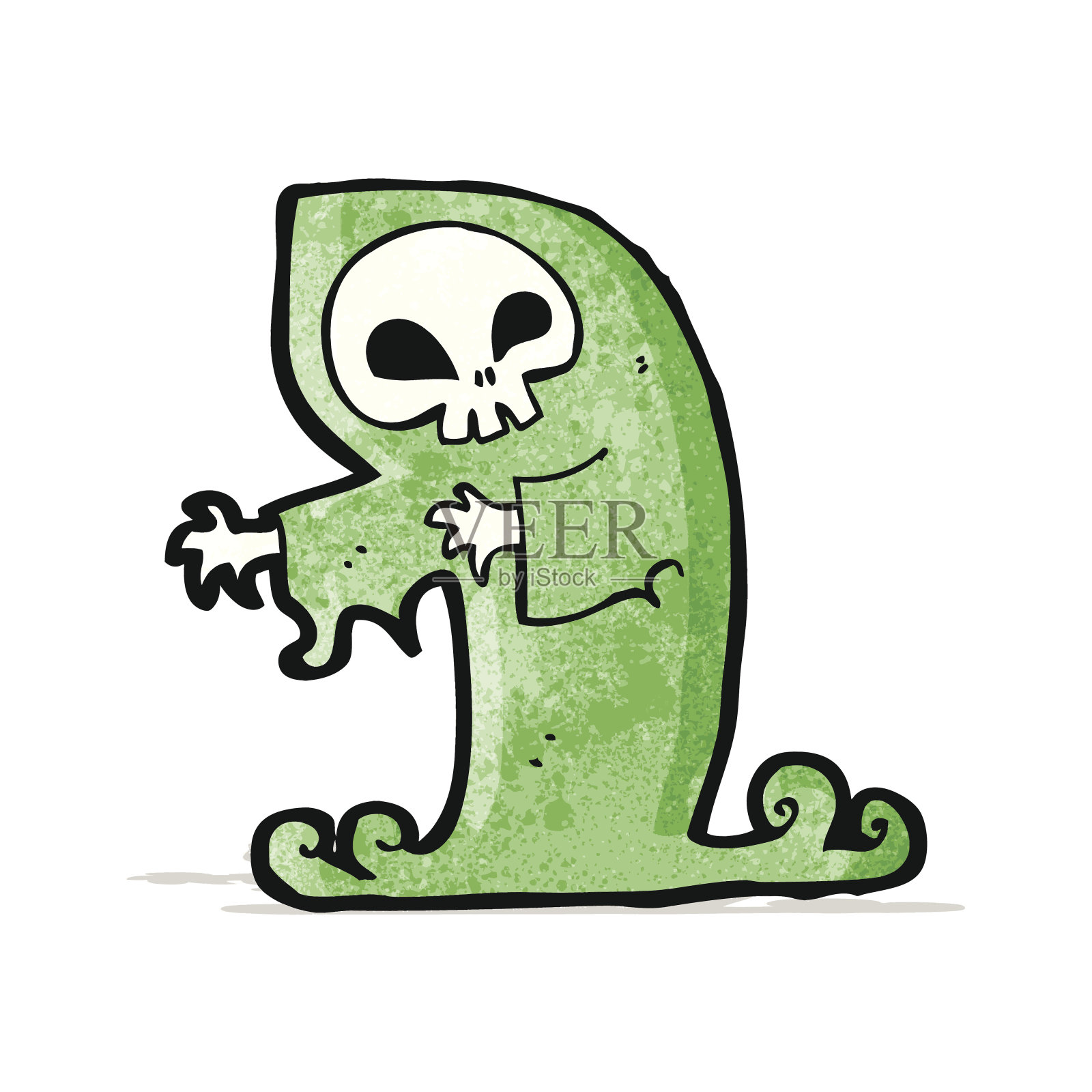 卡通令人毛骨悚然的怪物插画图片素材