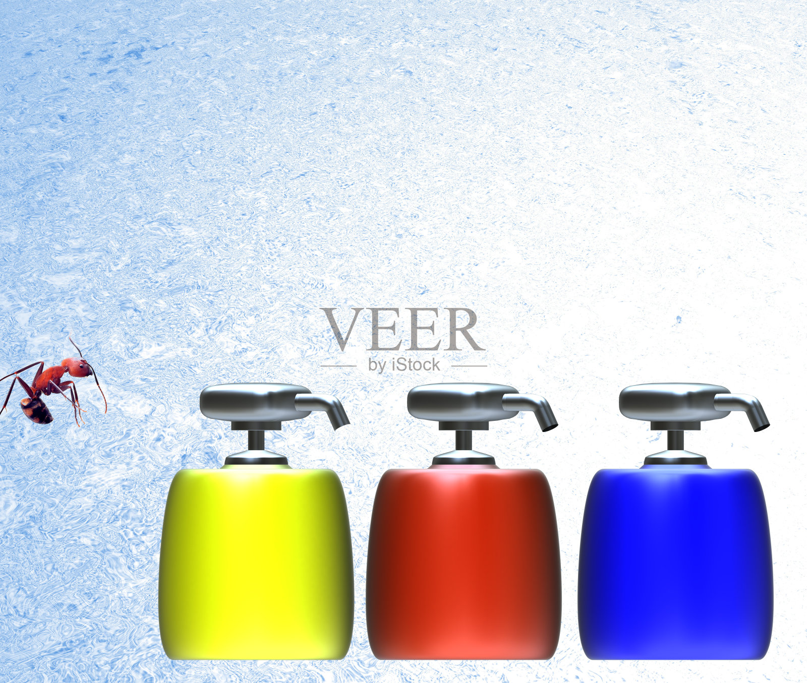 设置不同的瓶子在白色背景照片摄影图片