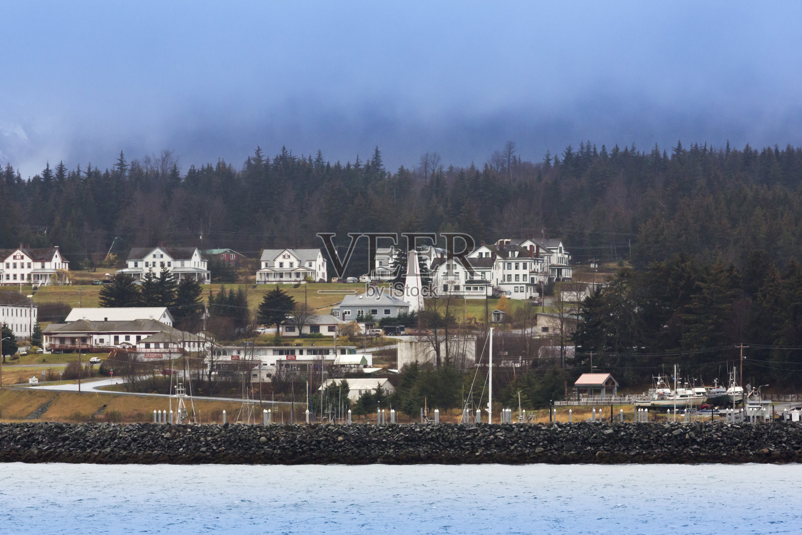 阿拉斯加的海恩斯,林恩运河上照片摄影图片