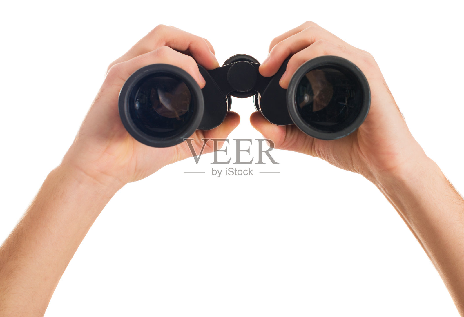 手握双筒望远镜的特写照片摄影图片