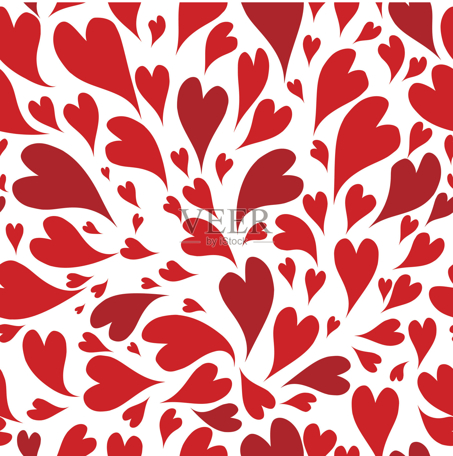 无缝模式与情人节心形为您的设计插画图片素材