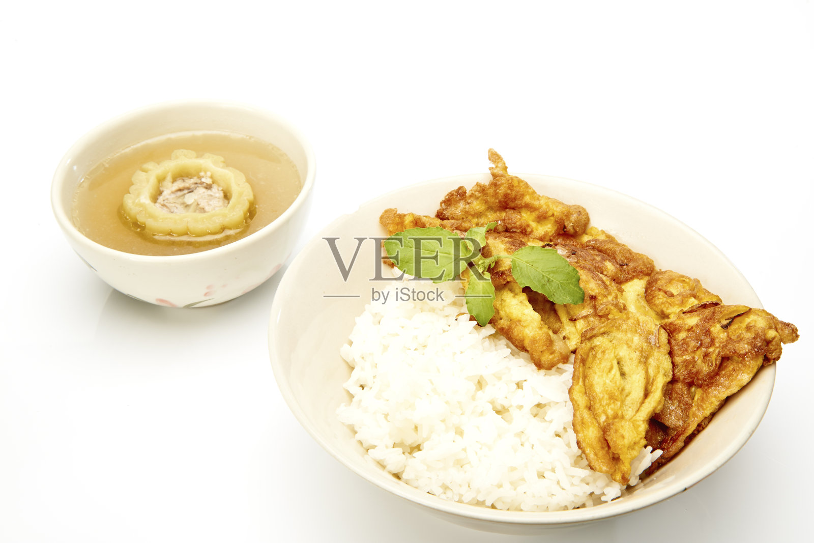 美味的米饭配蛋卷照片摄影图片