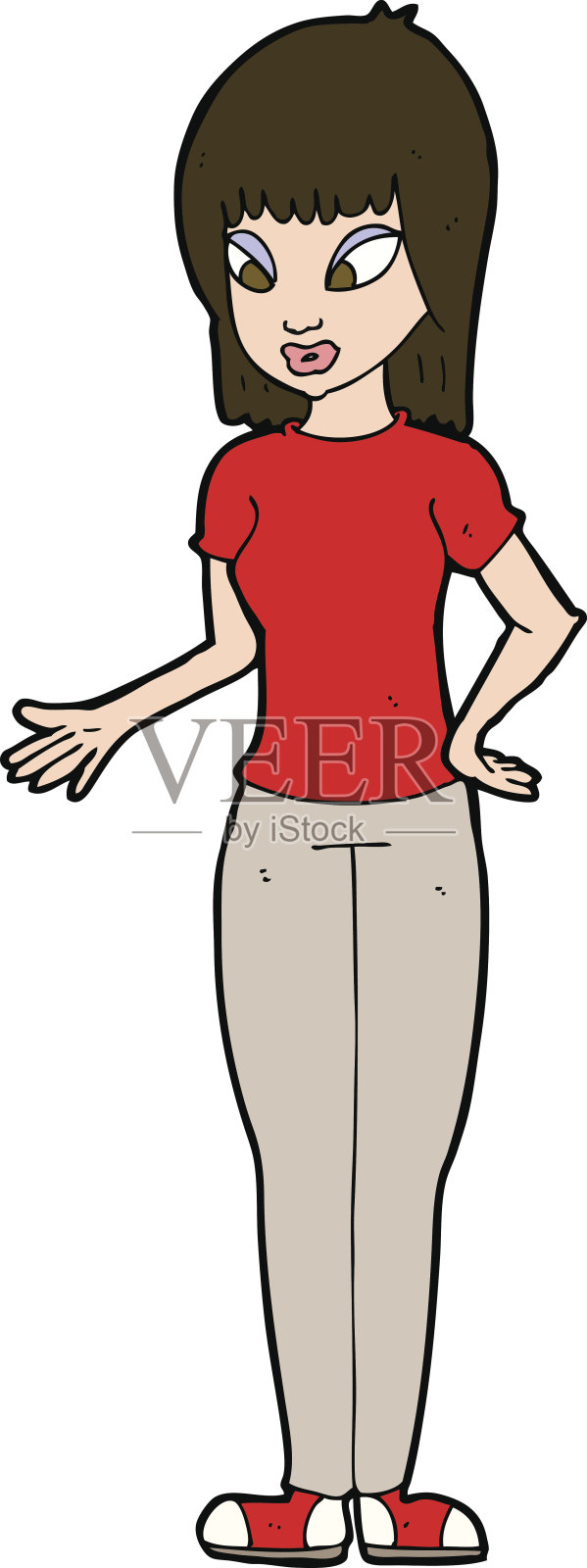 卡通女人解释设计元素图片