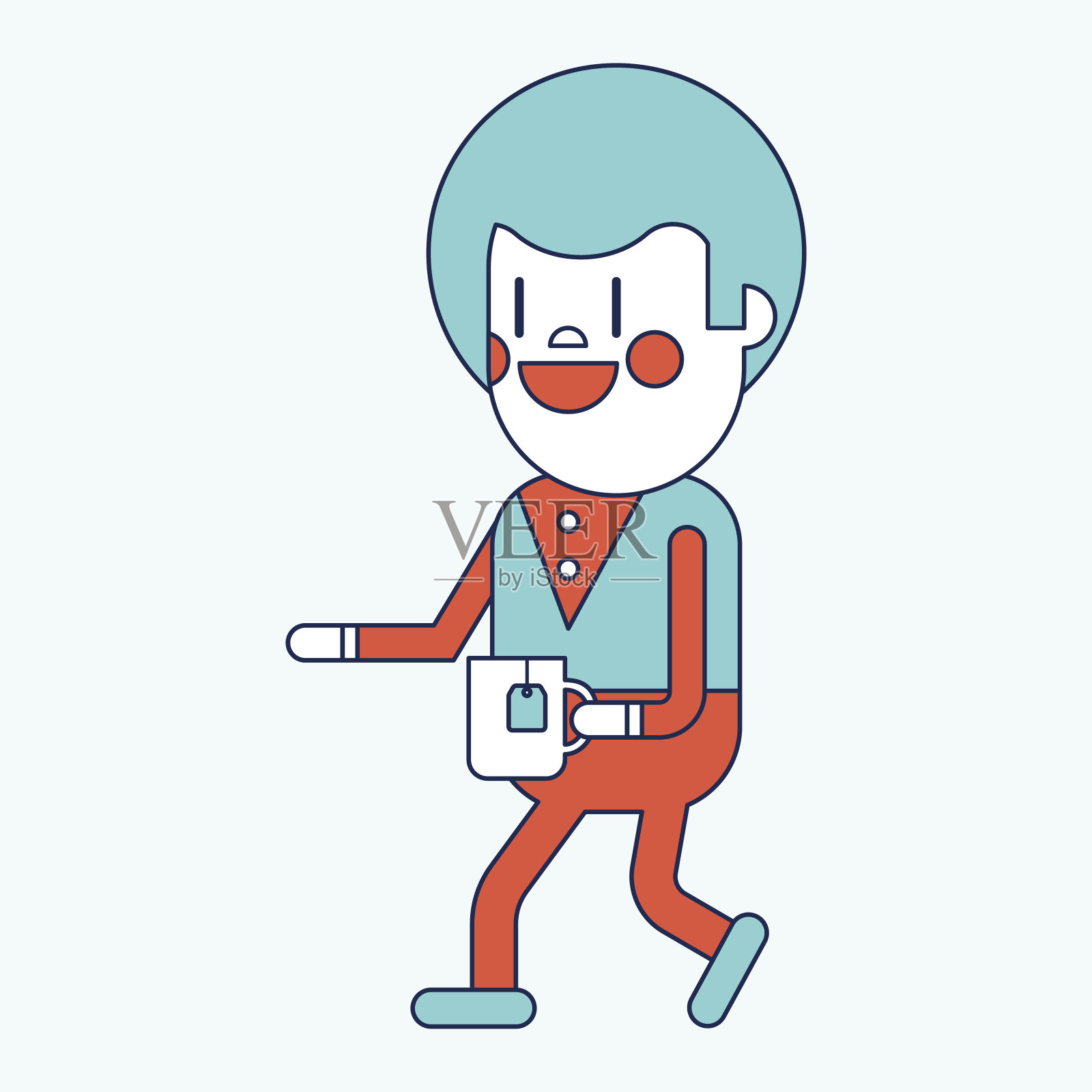 女商人喝咖啡的漫画插画图片素材