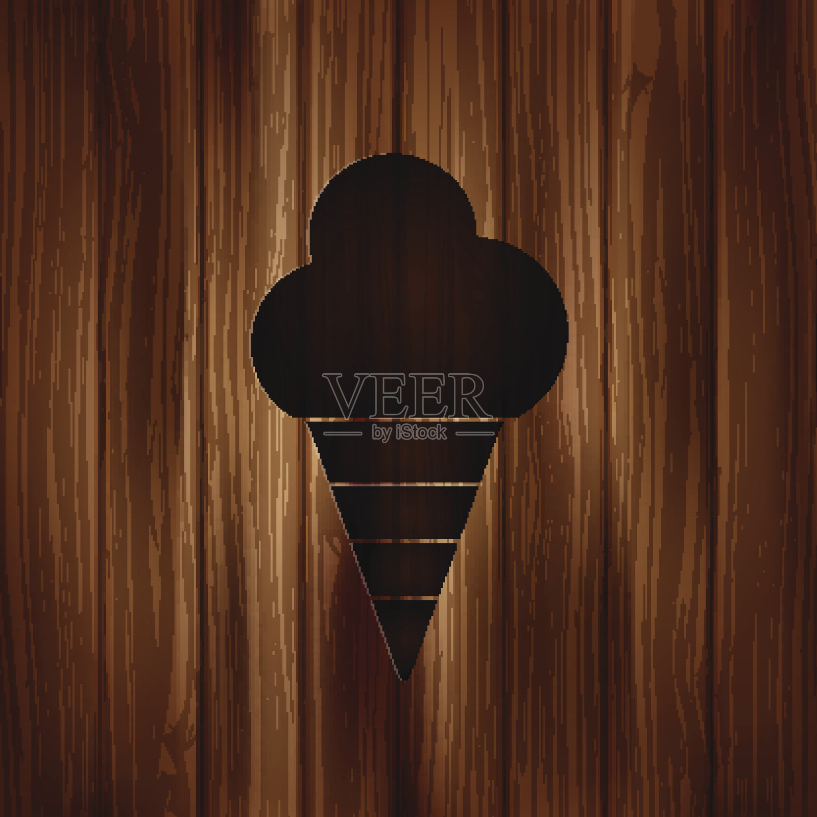 冰淇淋网站图标。木制背景。插画图片素材