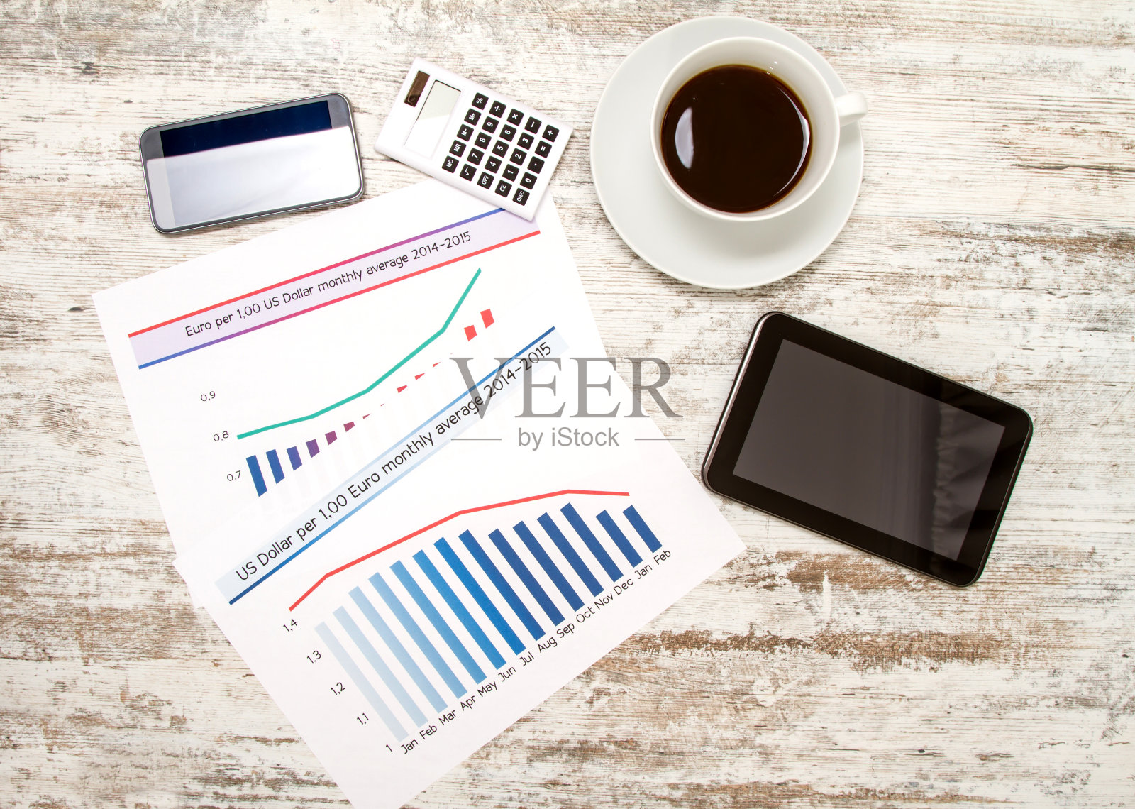 分析图表与演变汇率欧元美元照片摄影图片