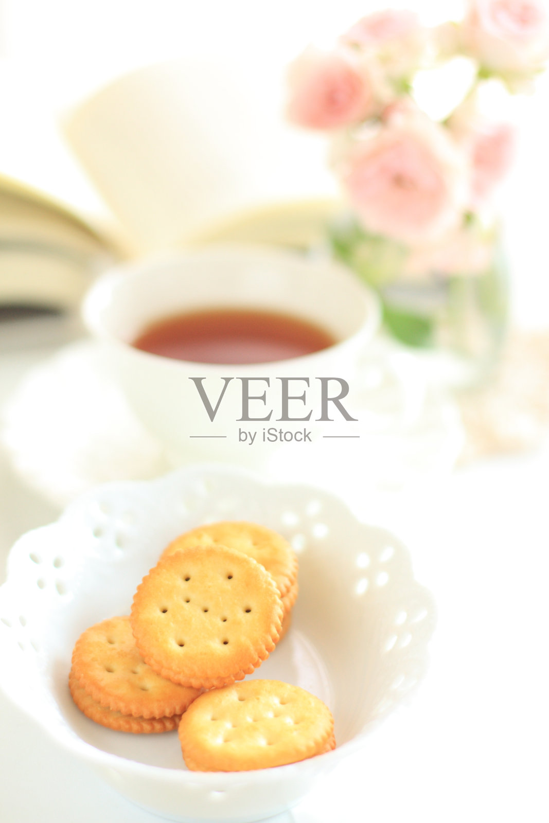 饼干和茶照片摄影图片