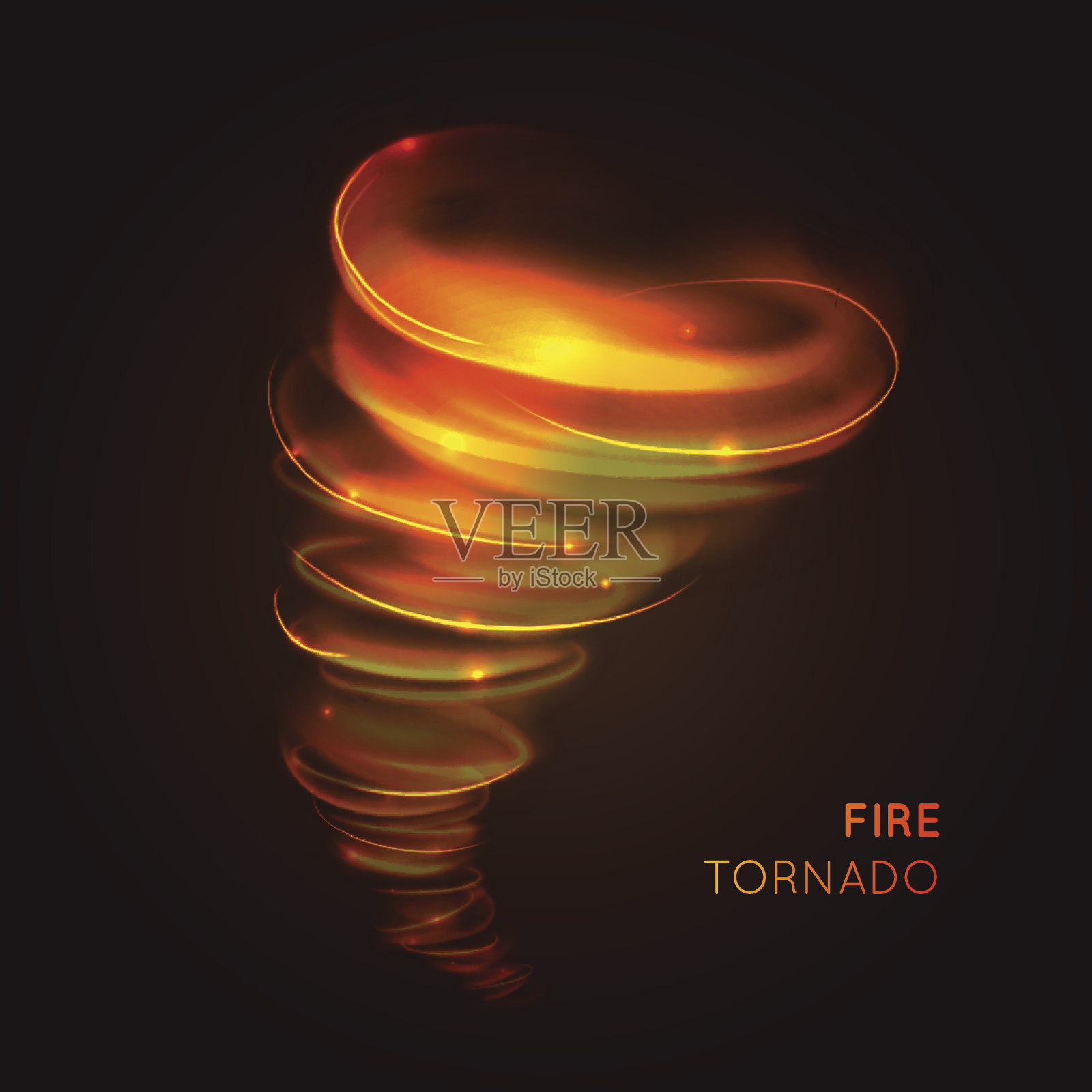 灯光效果。环线发光。闪亮的元素。插画图片素材