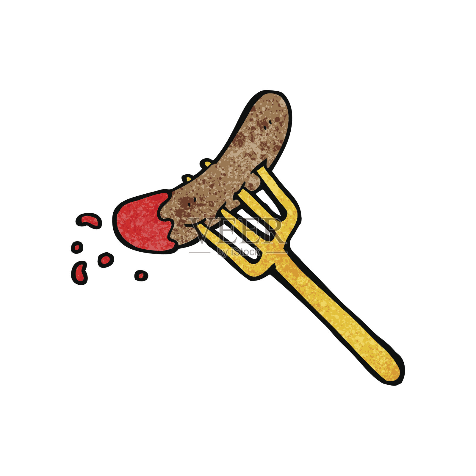 卡通热狗和番茄酱设计元素图片