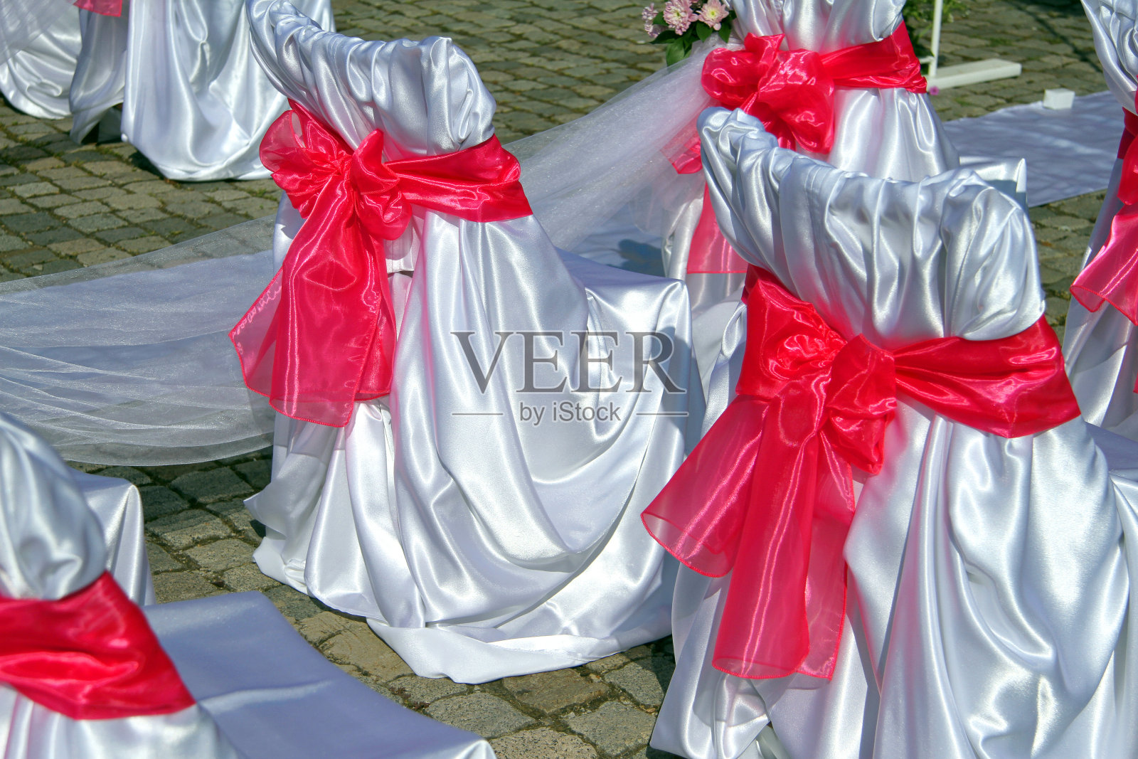 婚礼彩带装饰照片摄影图片