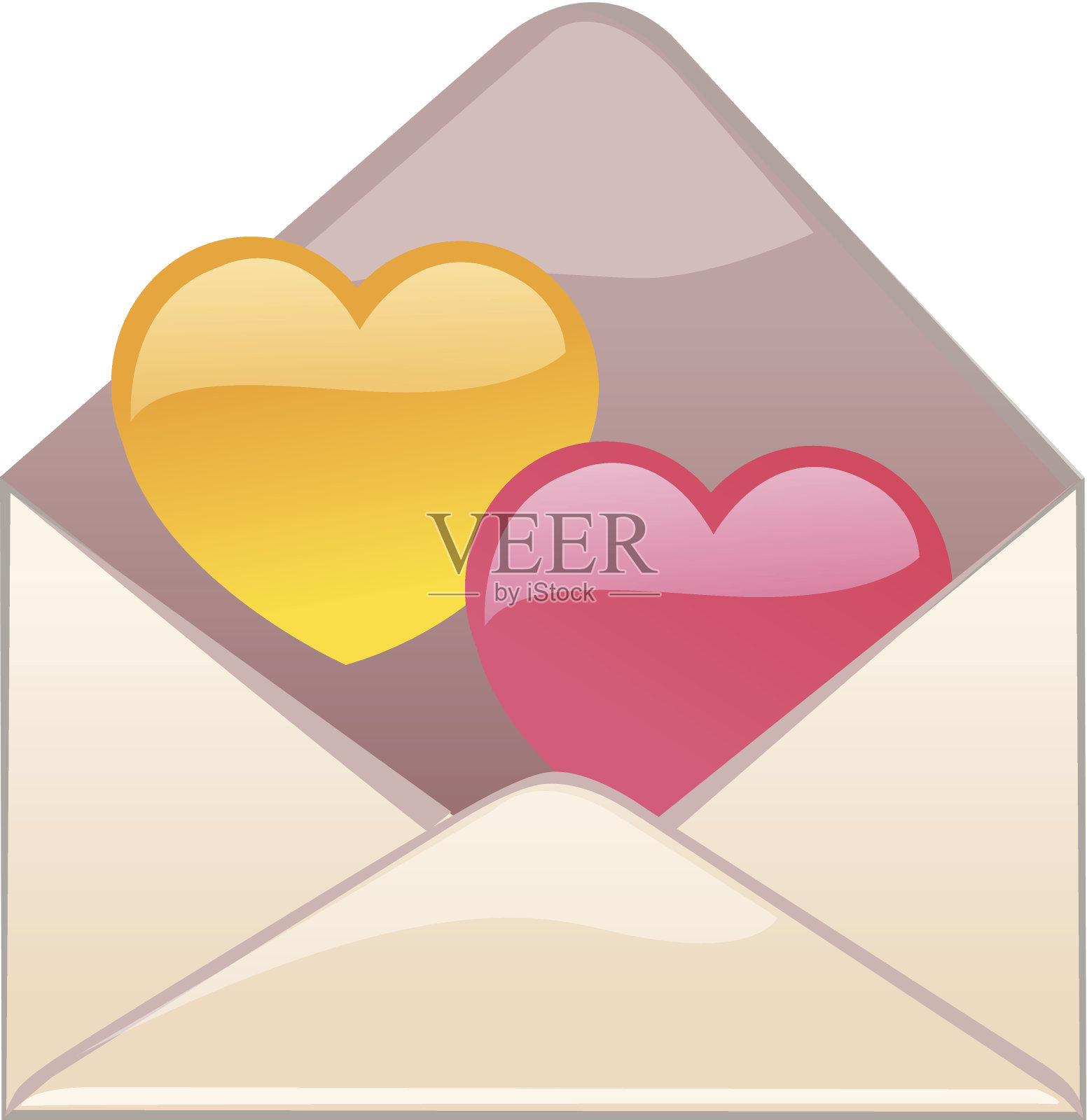 矢量图标字母和心形形状插画图片素材