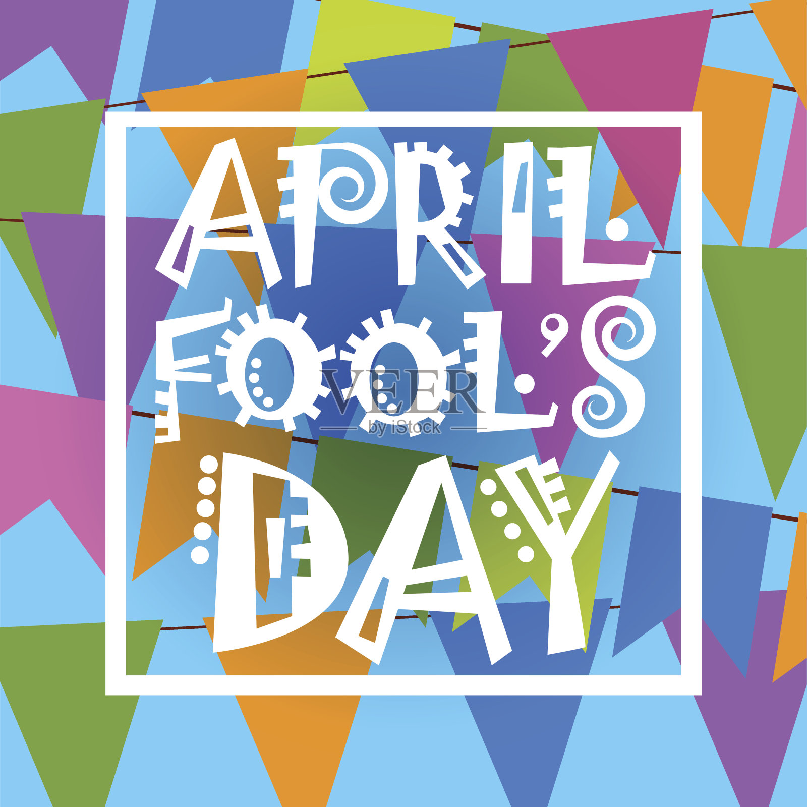 第一张愚人节快乐节日贺卡插画图片素材
