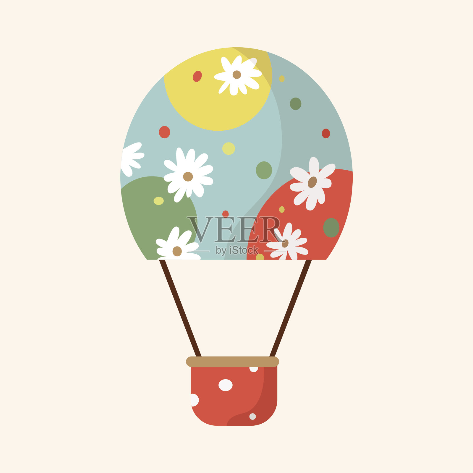 风格热气球主题元素向量,eps插画图片素材