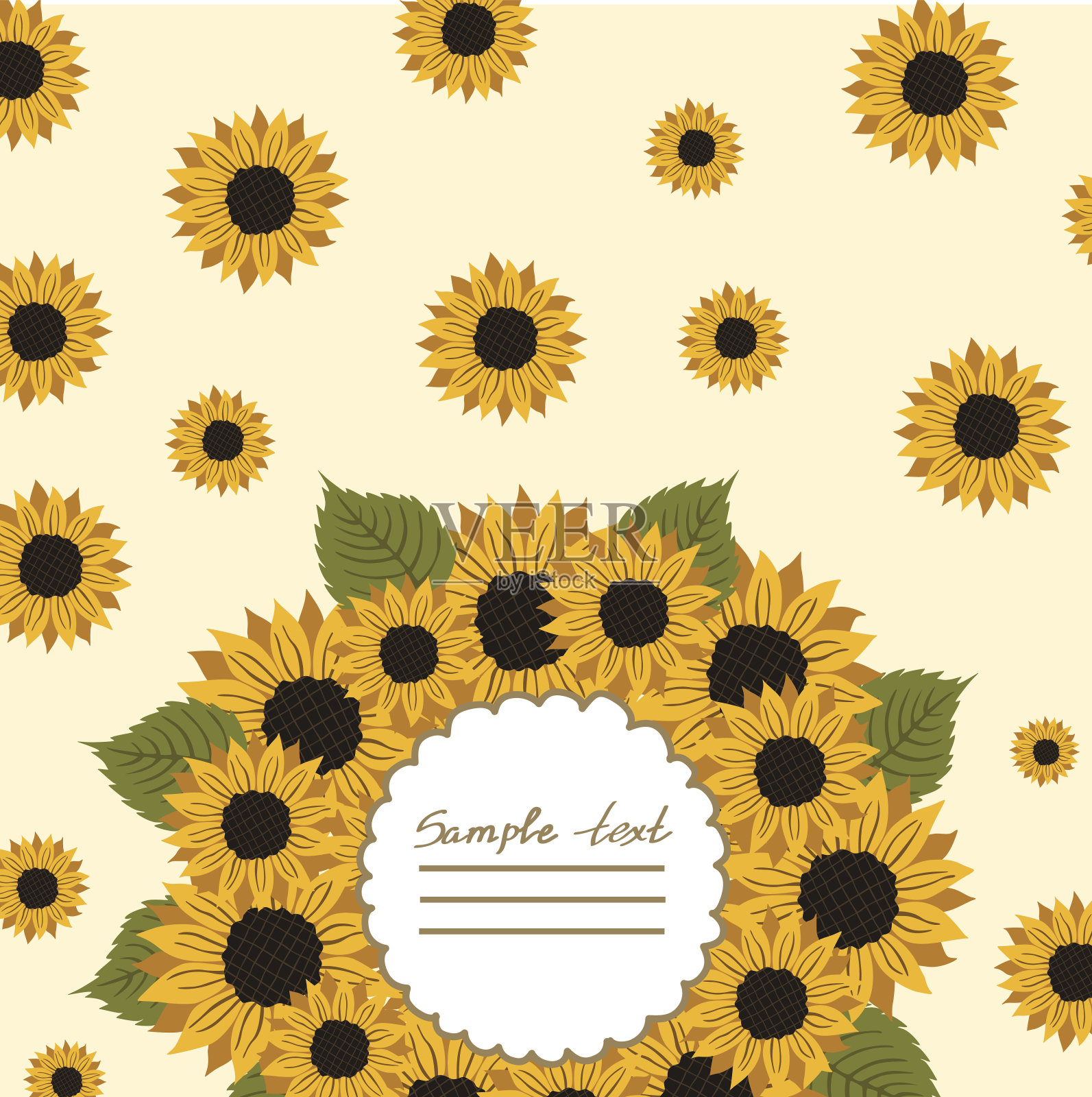 矢量图片与花向日葵插画图片素材