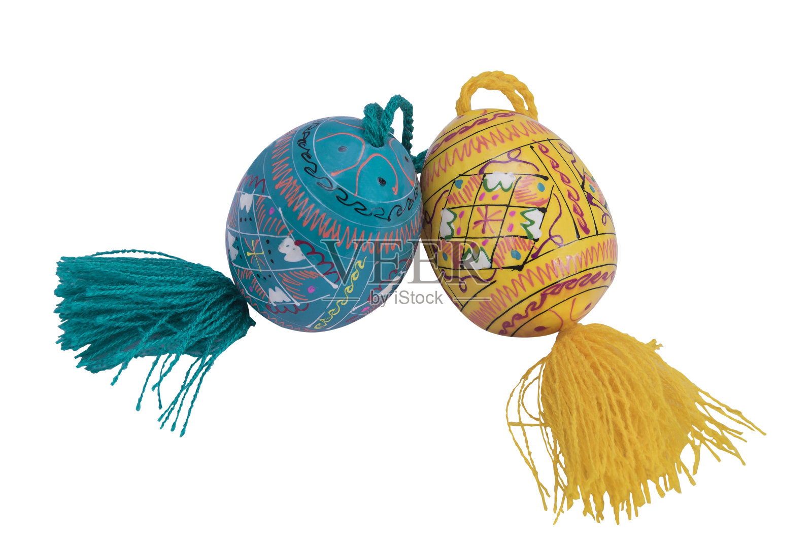 复活节有两种颜色的木蛋照片摄影图片