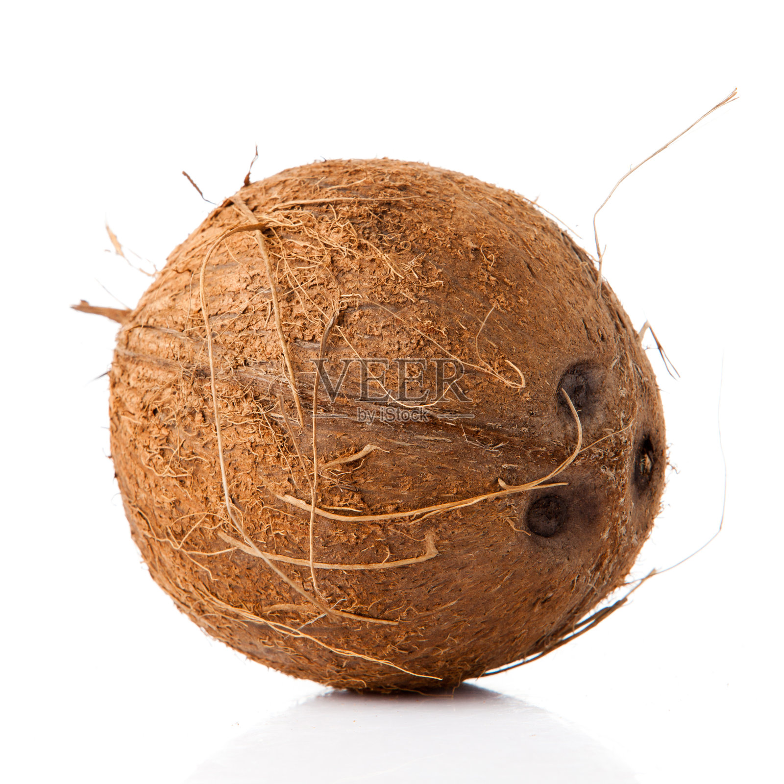 椰子孤立在白色上。照片摄影图片